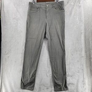 Lululemon Mens ABC Pant Slim‎ 34x32 DyeWashed Grey Sage